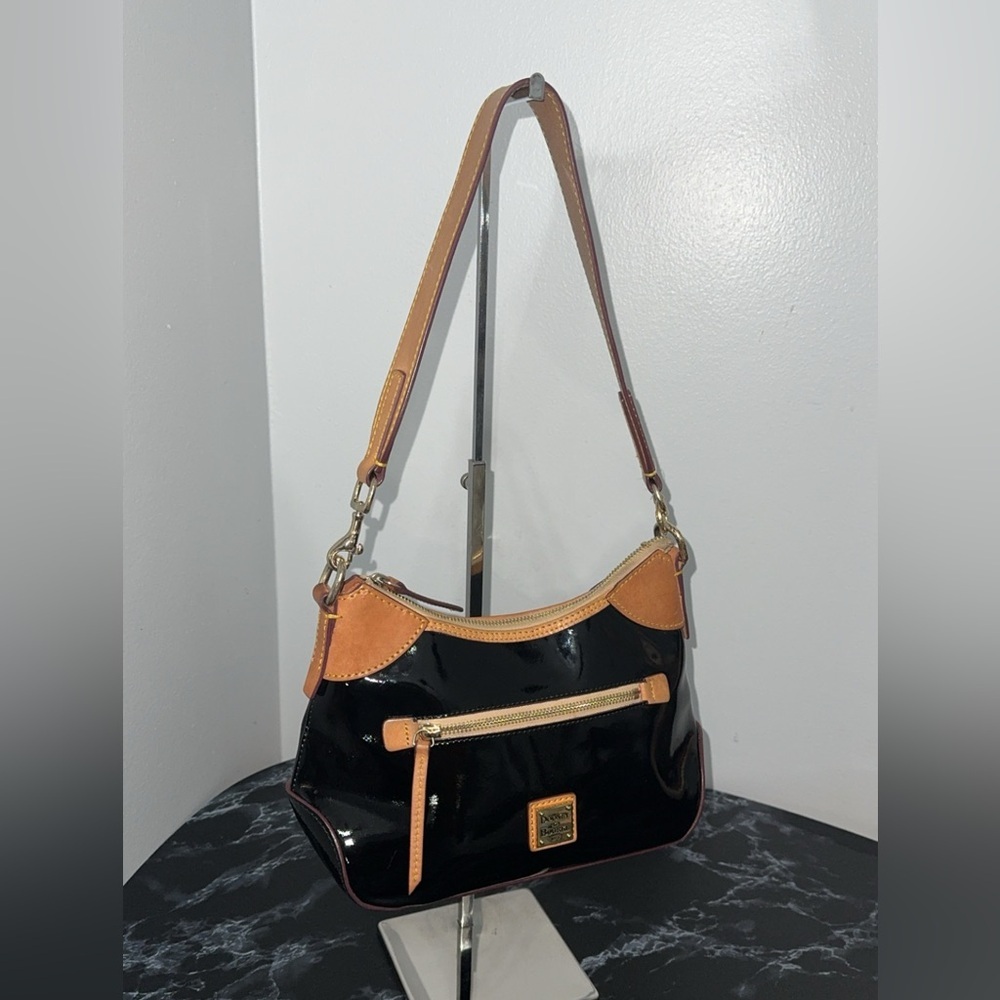 DOONEY & BOURKE Patent Small Hobo Black Shiny Patent Leather AUTHENTIC - Picture 3 of 13